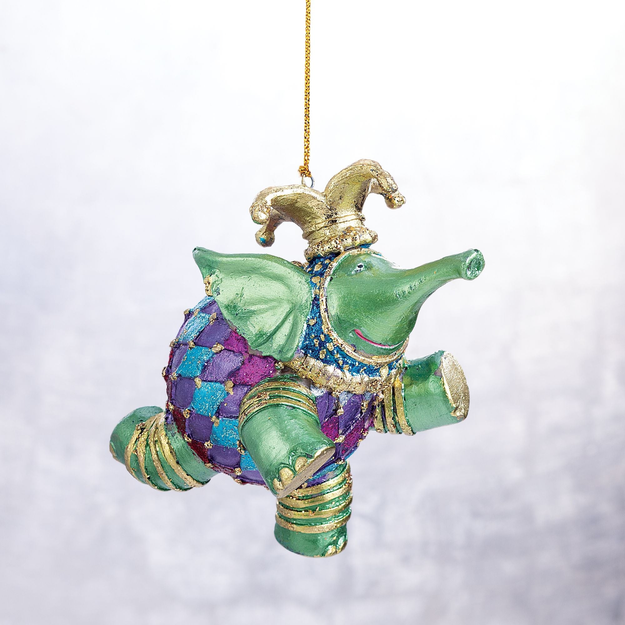 Hand-Painted Circus Elephant Ornament