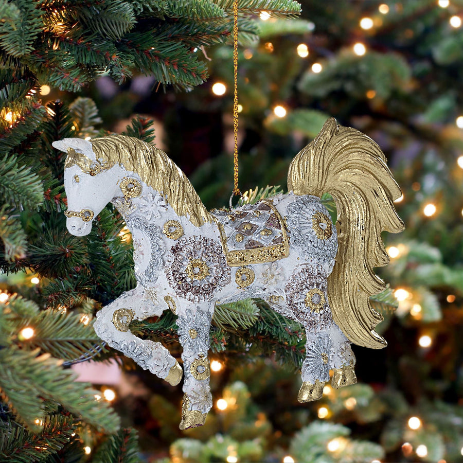 Hand-Painted ''Shimmering Steed'' Horse Ornament