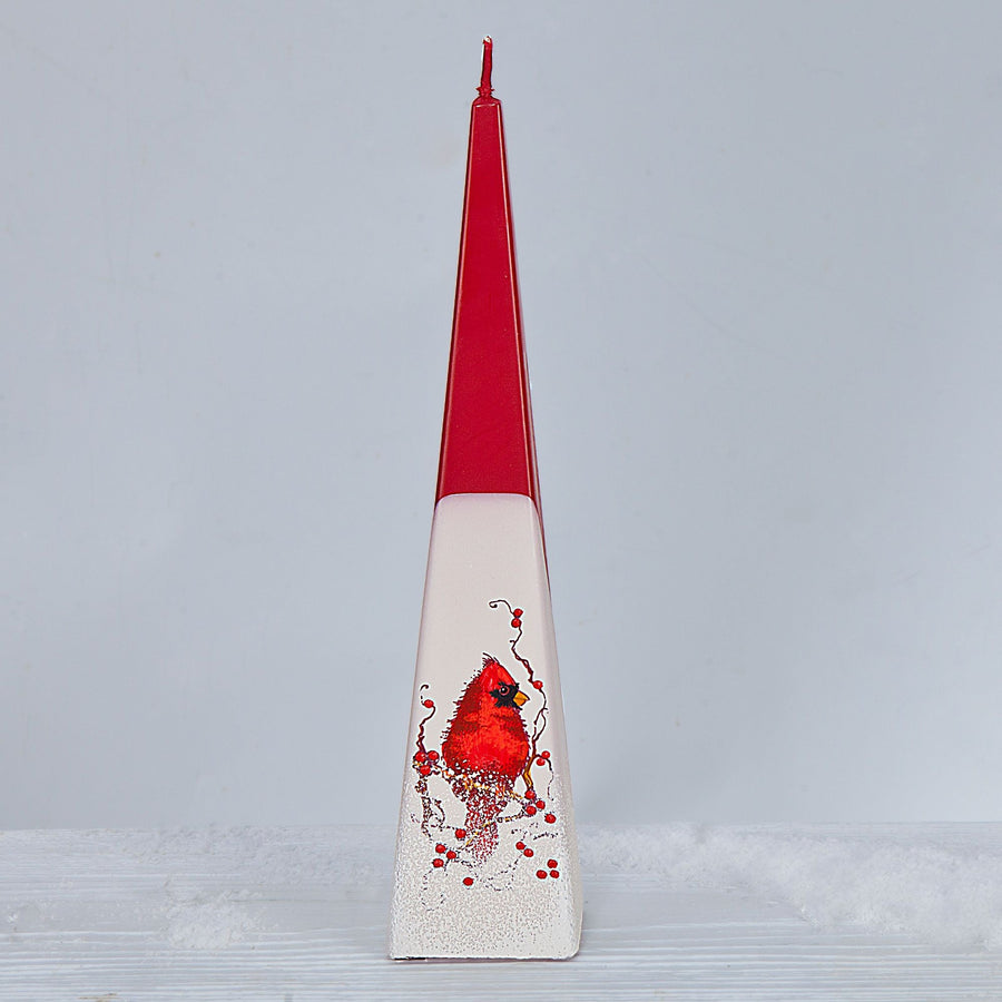 Hand-Painted Cardinal Candle