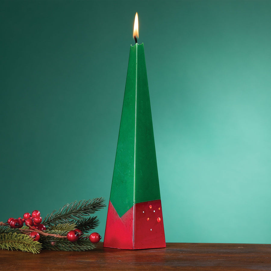 Hand-Painted Christmas Tree Candle