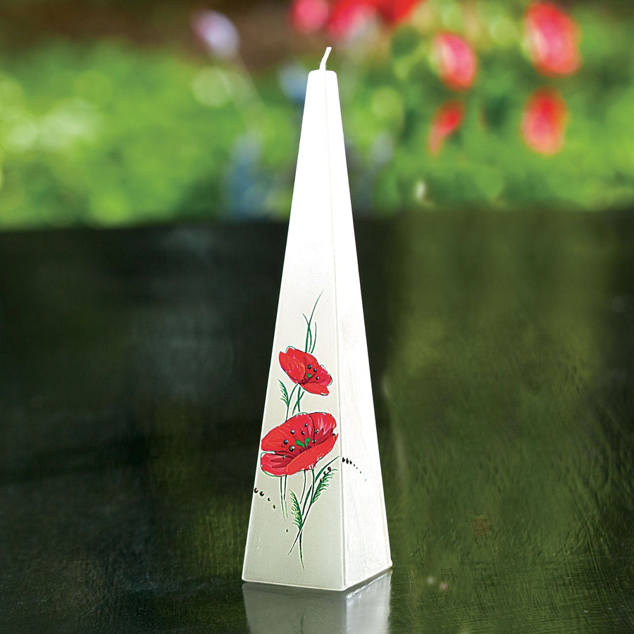 Hand-Painted ''Pretty Poppies'' Candle