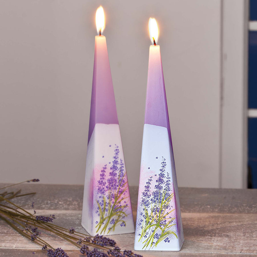 Hand-Painted Lilac Candle