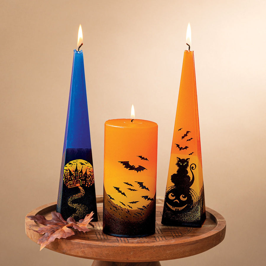 Hand-Painted Haunted House Candle