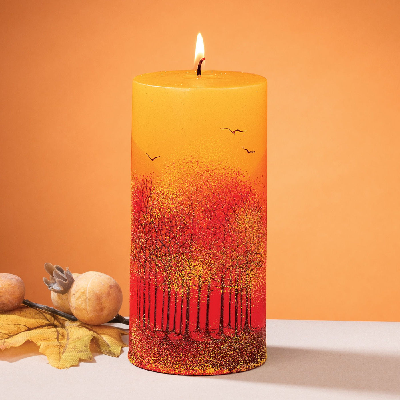 Hand-Painted Autumn Sky Candle