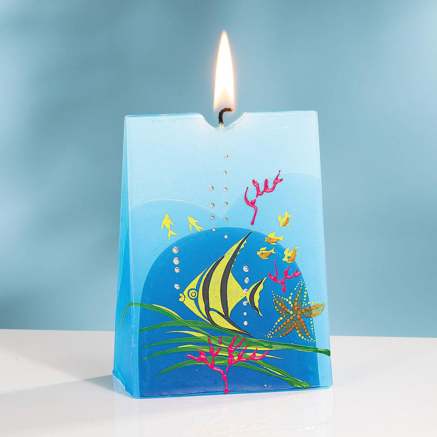 Hand-Painted Tropical Fish Candle