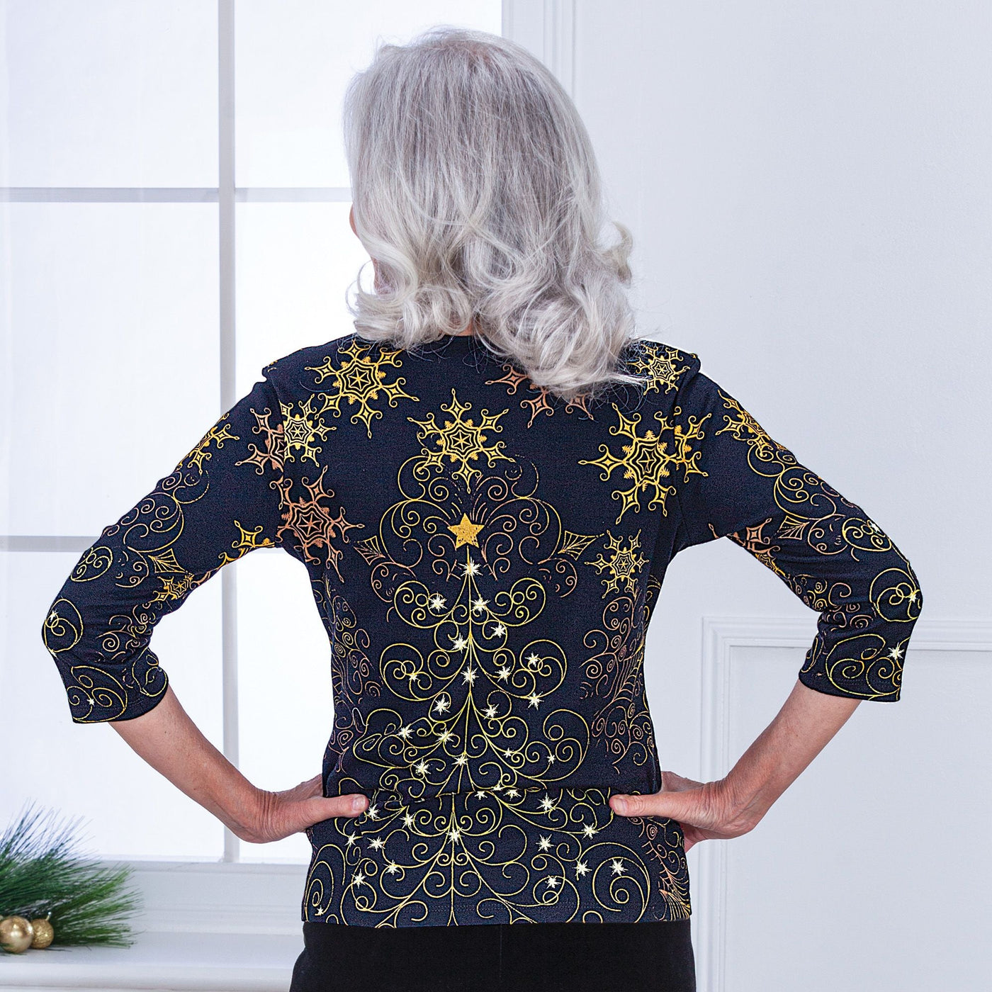 Golden Christmas Cotton Top