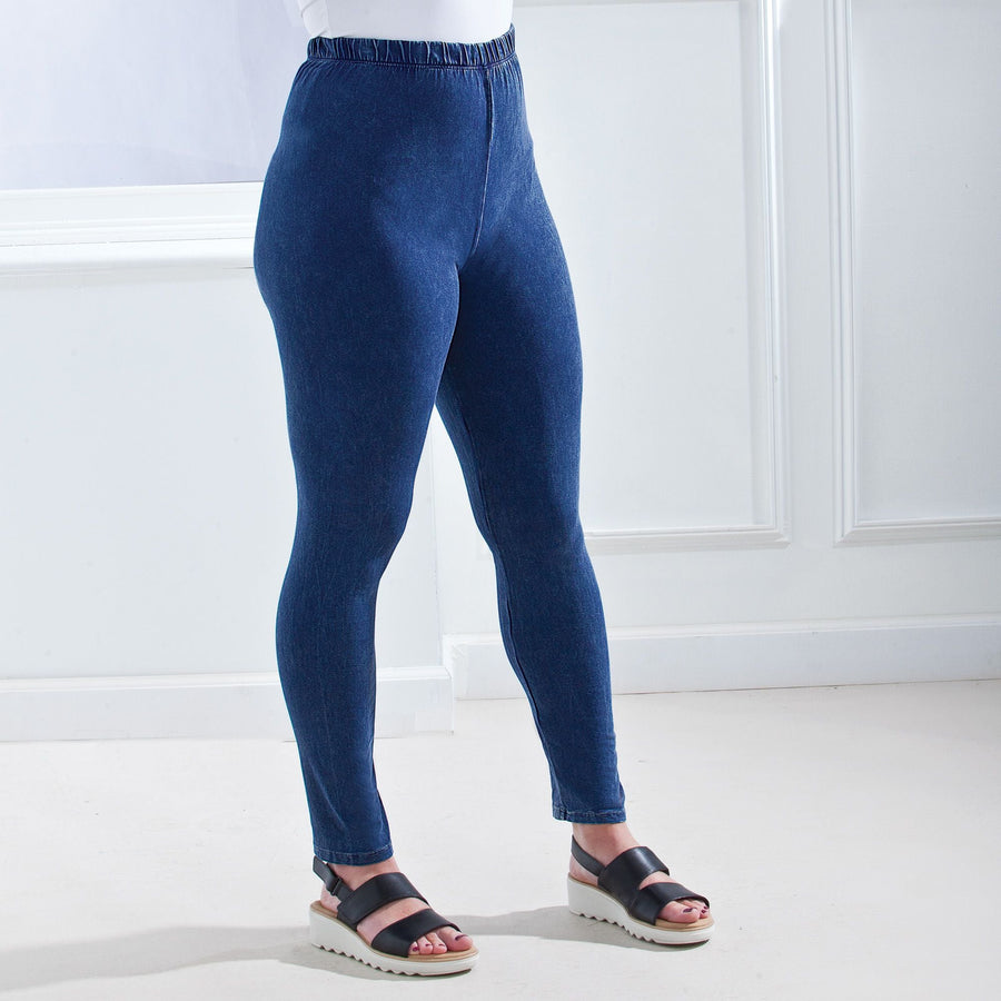 Perfect Fit Mineral Washed Denim Cotton Leggings