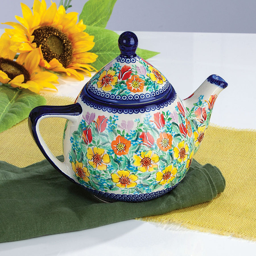 Polish Pottery Mountain Meadow Floral Teapot