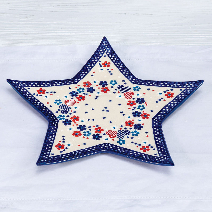 Polish Pottery Star Spangled Star Plate