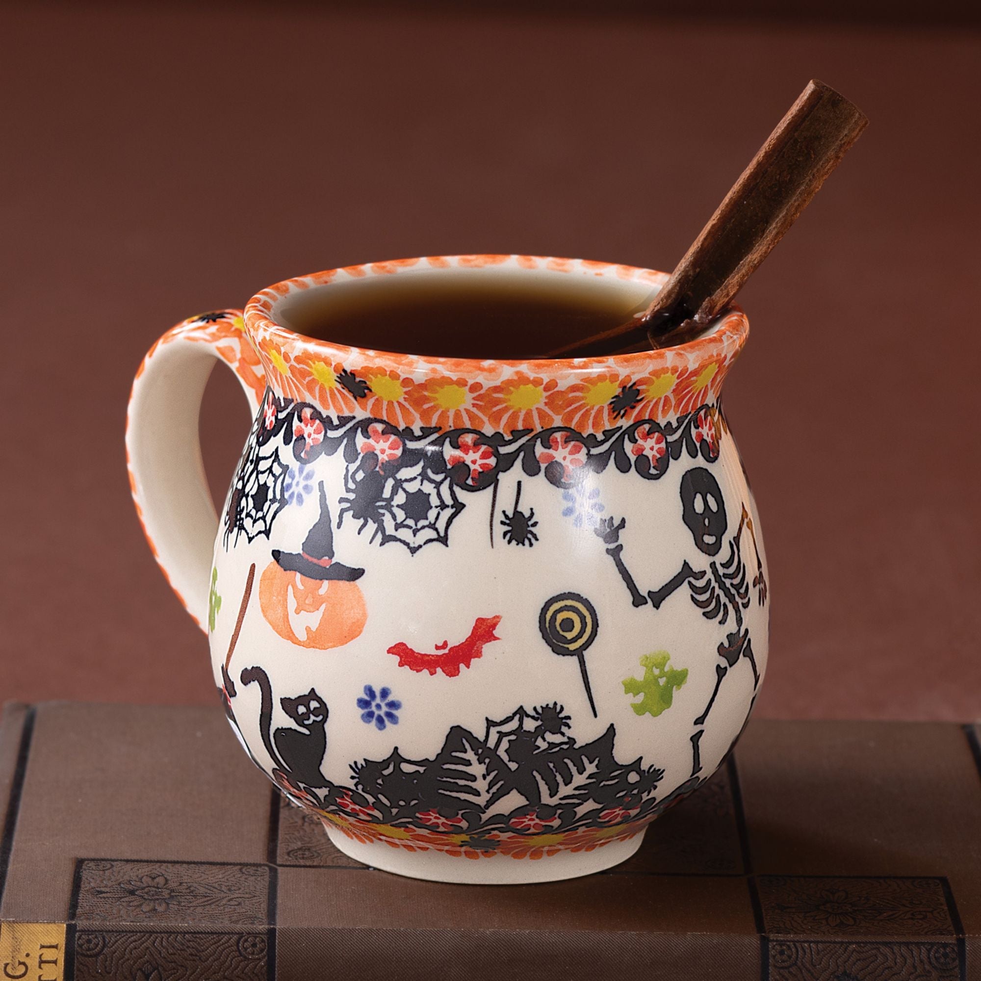 Ceramic Halloween Mug Handmade Toil and Trouble Witch Art Pottery offers with Handle