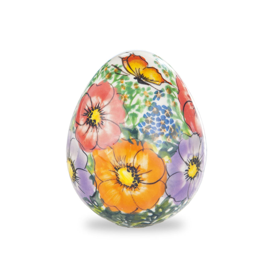 2019 Springtime Polish Pottery ''Poppy Patch'' Medium Easter Egg