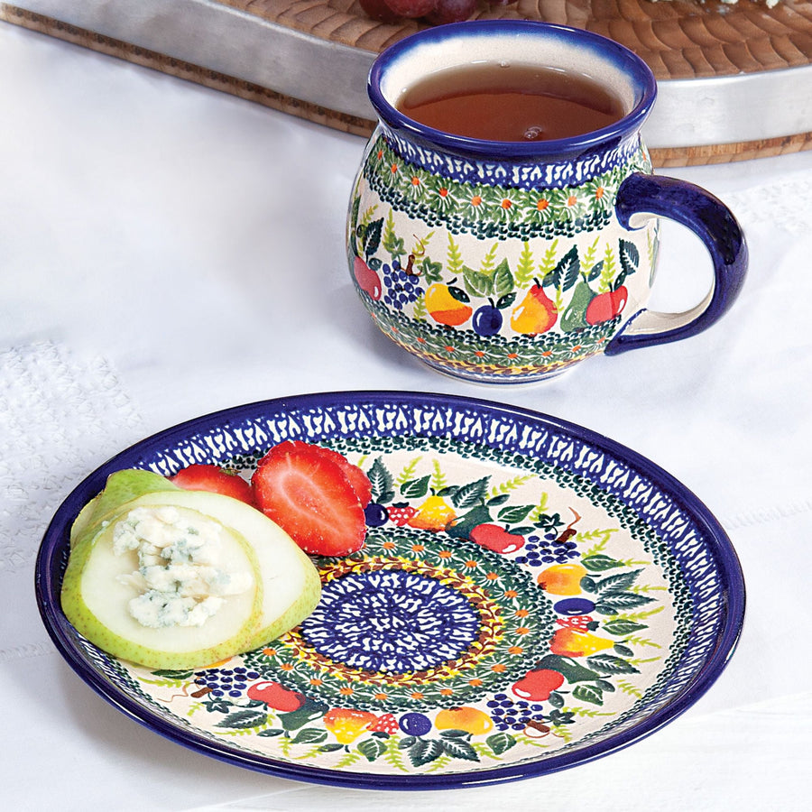 Polish Pottery Farm Fresh Mug & Plate Set