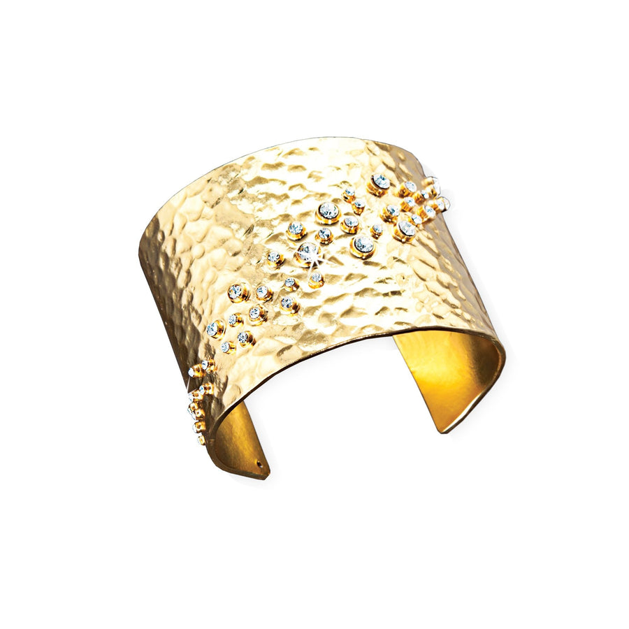 Gold Crystal Embellished Cuff Bracelet