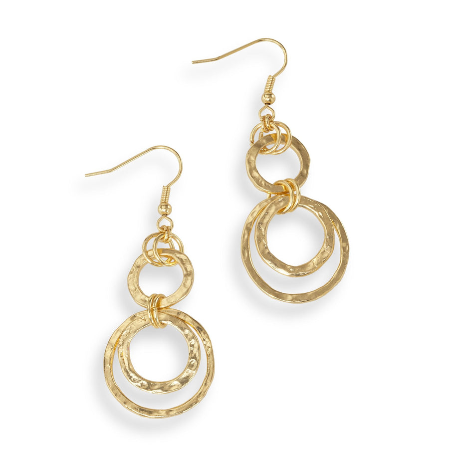 Lustrous Gold-Plated Triple Hoop Earrings