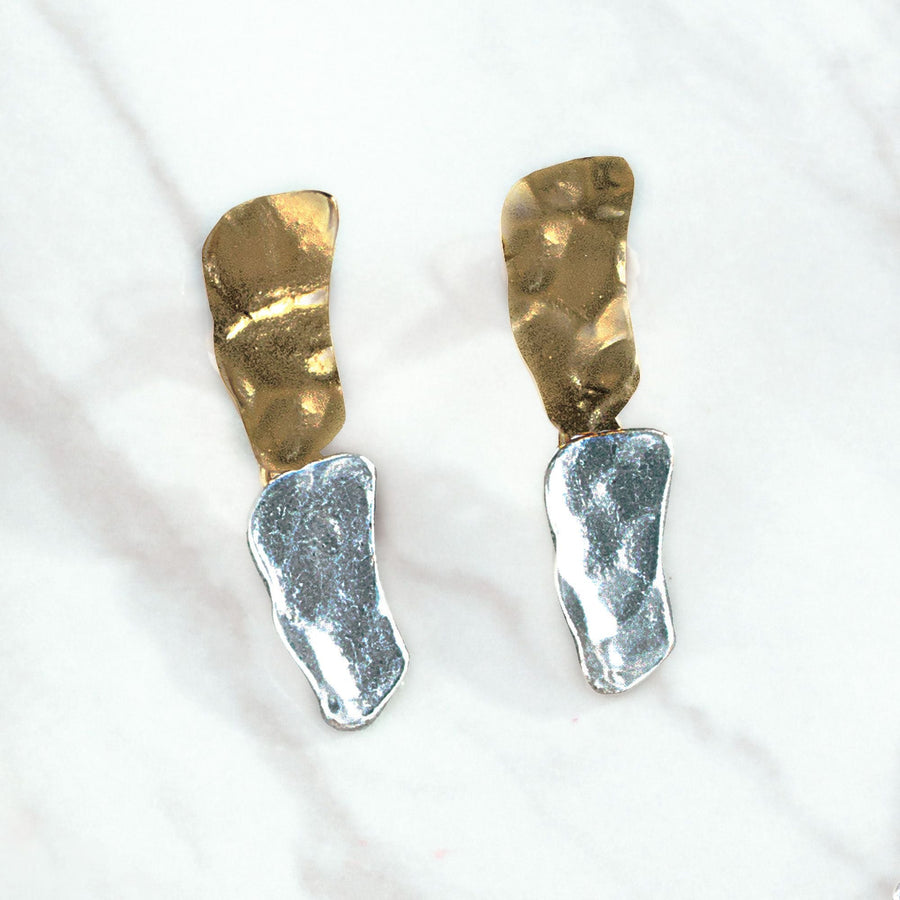 Gold & Silver Contemporary Earrings