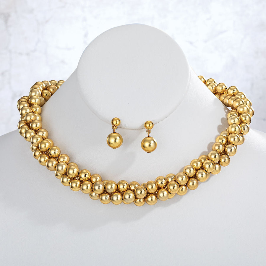 River Of Gold Necklace & Earrings Set