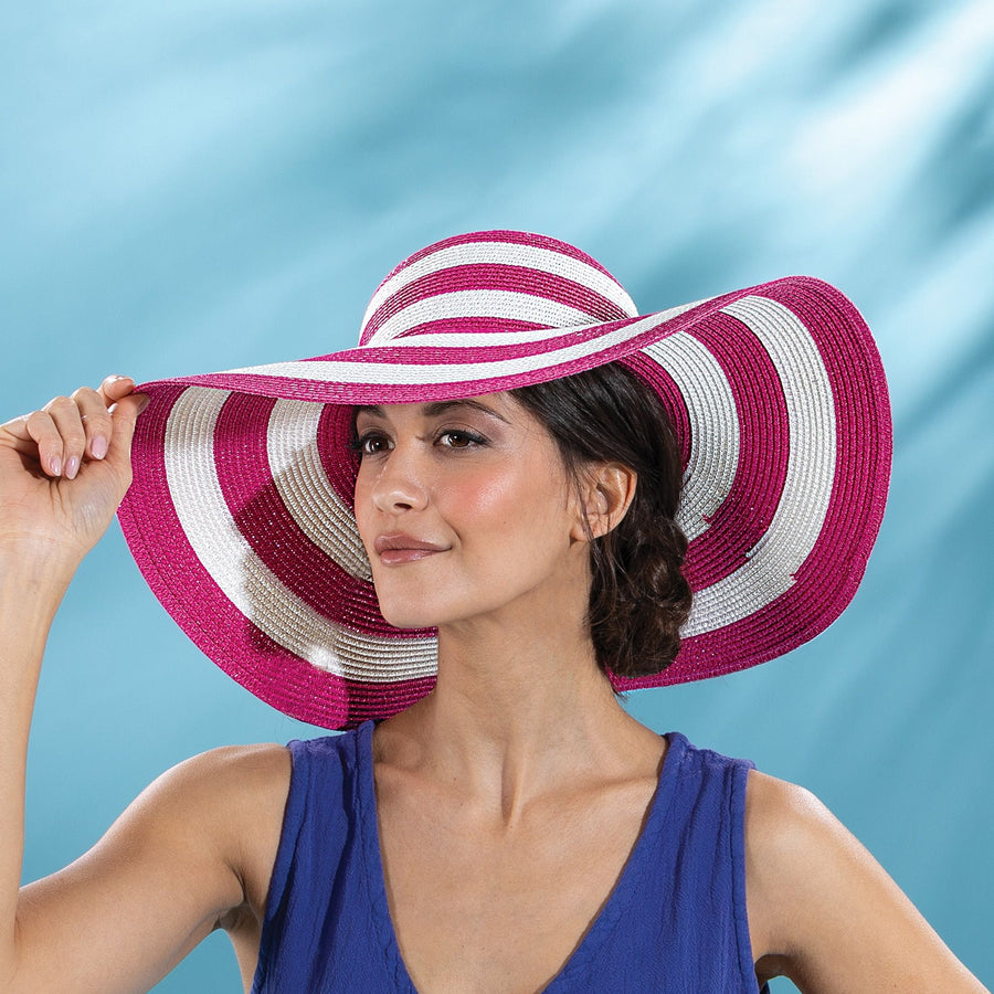 Jocelyn Pink Striped Sun Hat