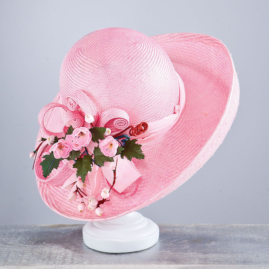 Mary Lynn Light Pink Straw Derby Hat