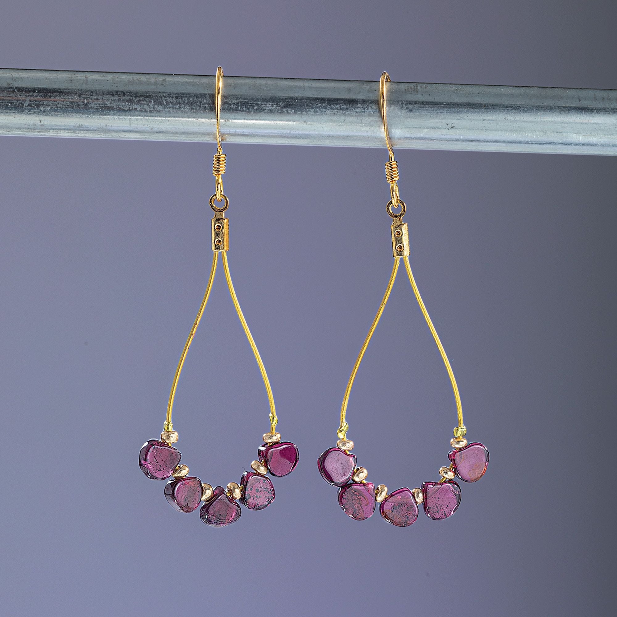 Glowing Garnet Chandelier Earrings