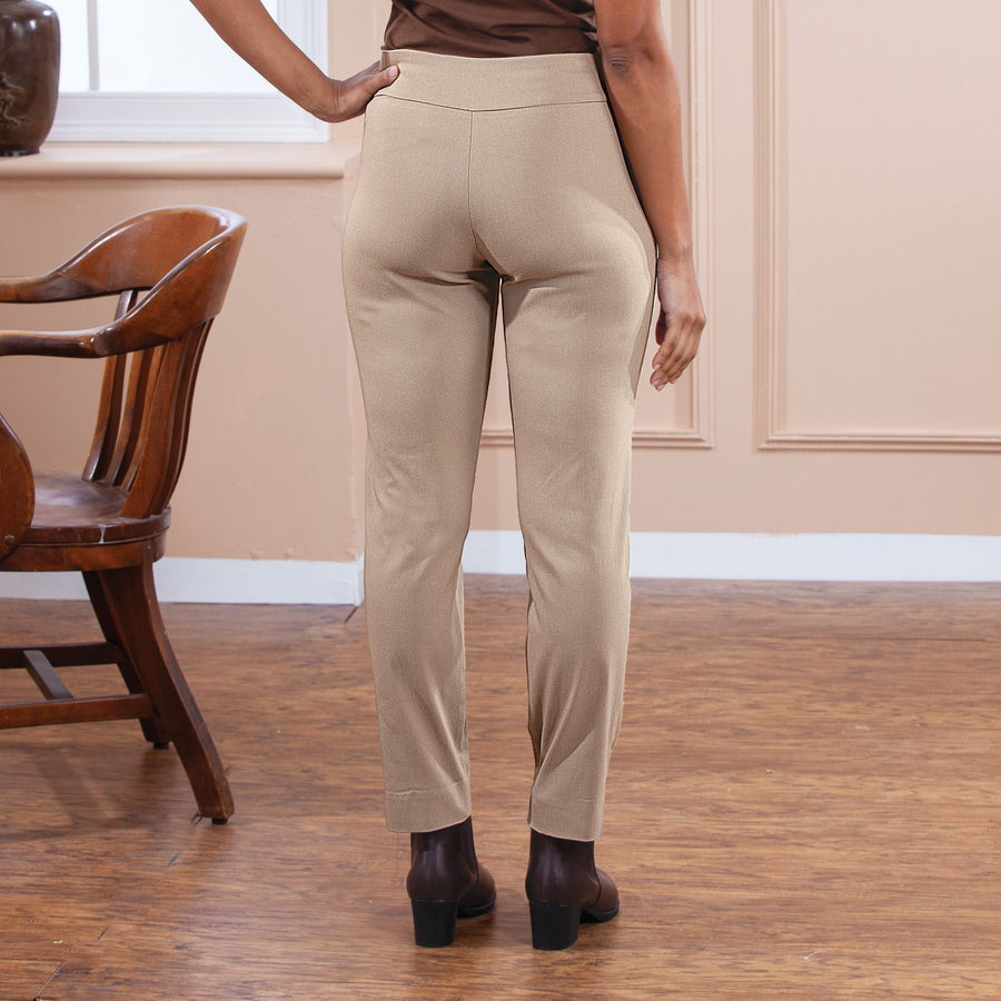 Tan Pull-On Ankle Pant
