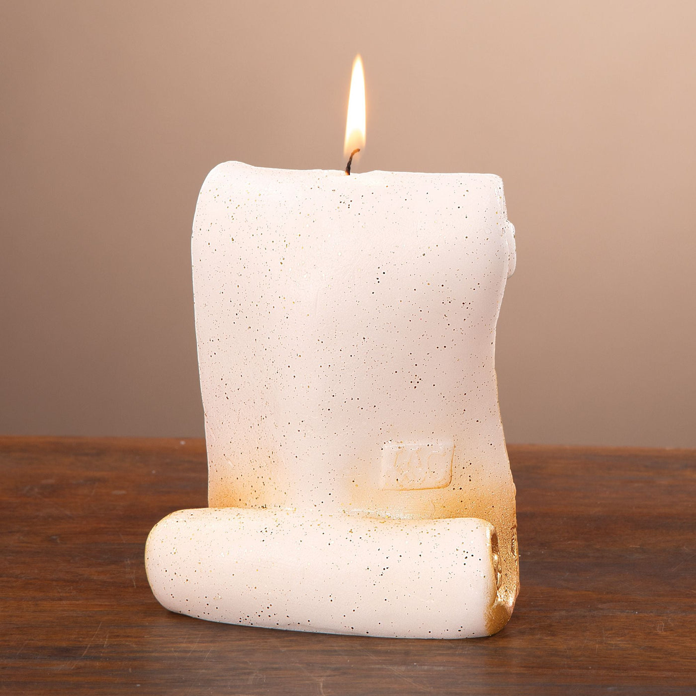 Hand-Painted Snowy Village Golden Scroll Candle (Preorder)