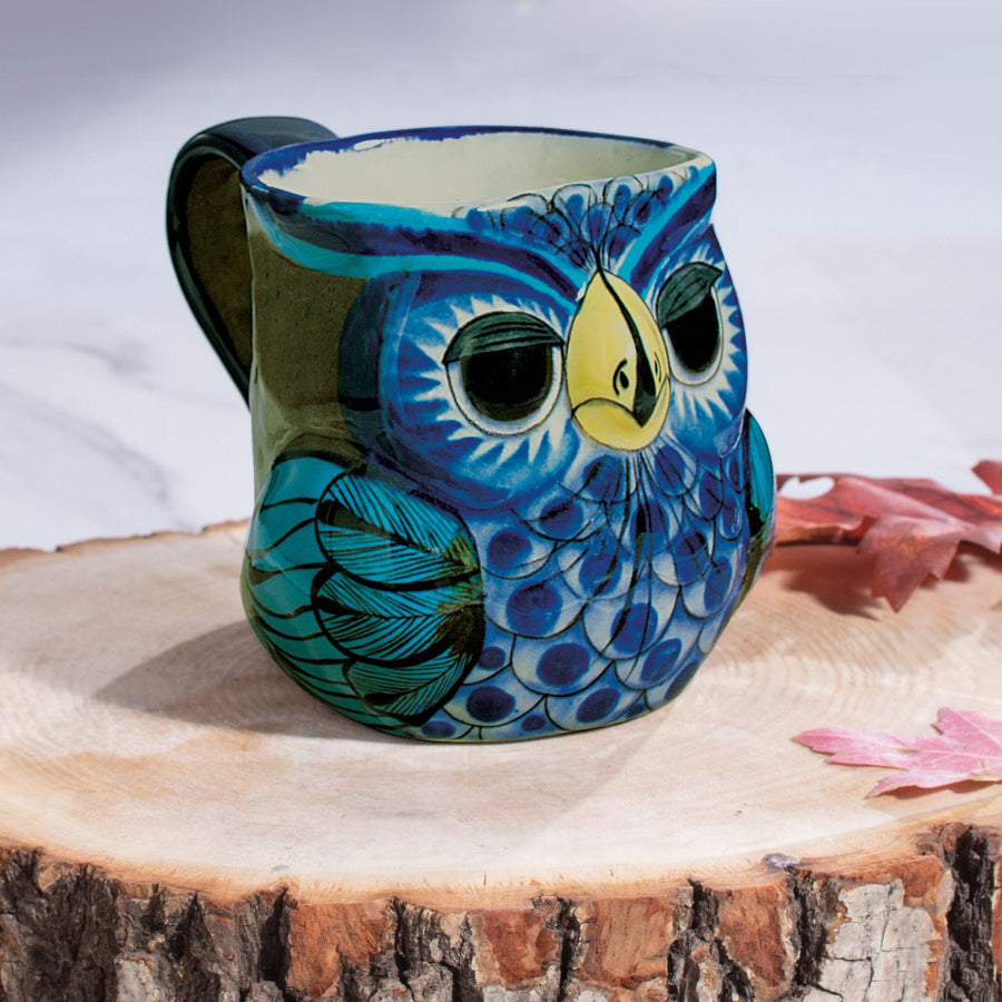 Guatemalan Stoneware Owl Mug, 10oz.