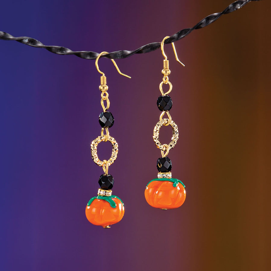 Murano Glass Pumpkin Earrings