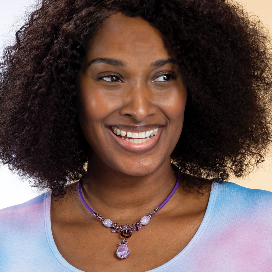 Purple Murano Glass Pendant Necklace