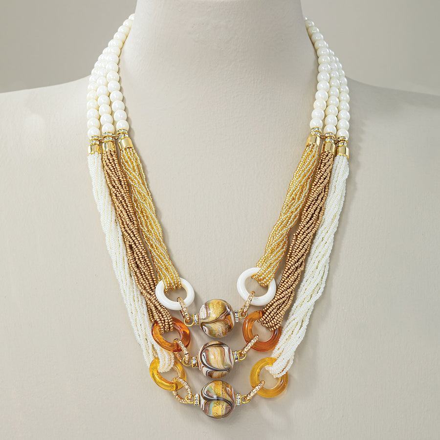 Triple Beauty Murano Glass Necklace