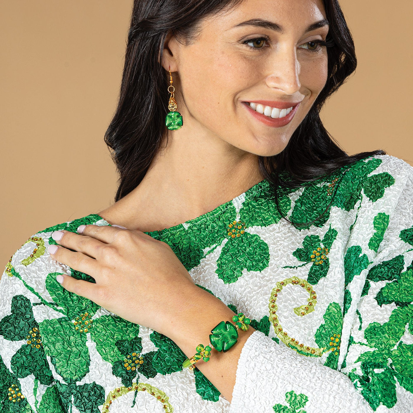 Best Of Luck Shamrock Crinkle Tunic