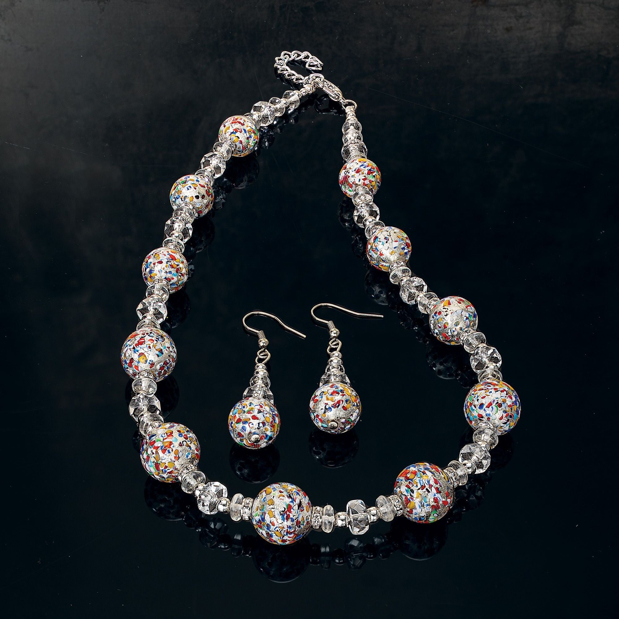 Silver Bliss Murano Glass Earrings