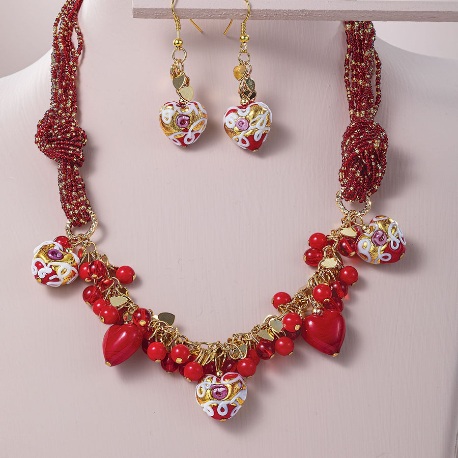 Murano Glass Colori Dell'amore Necklace & Earrings Set