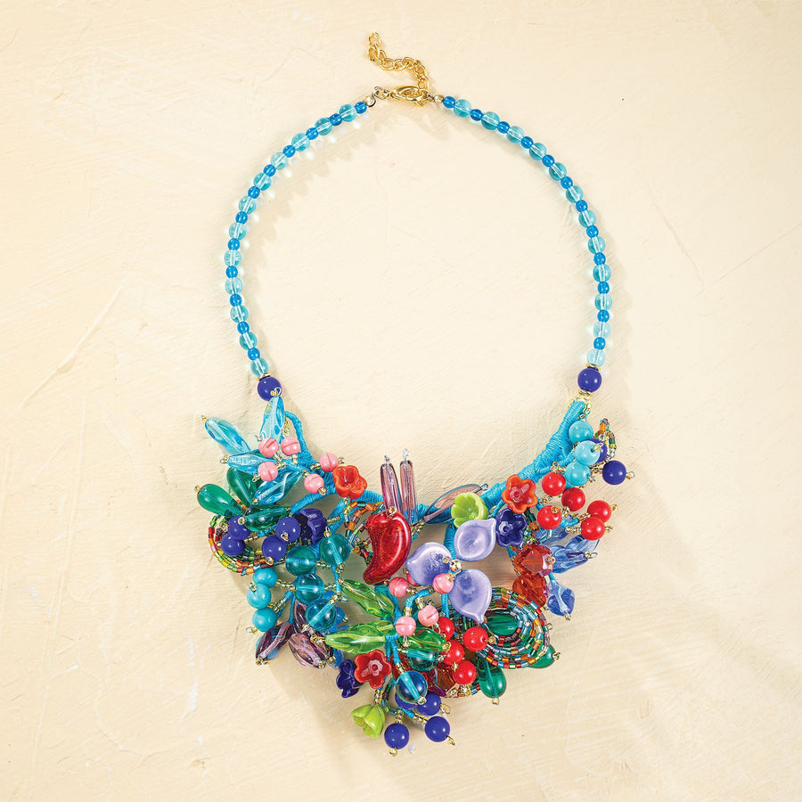 Garden Masterpiece Murano Glass Bib Necklace
