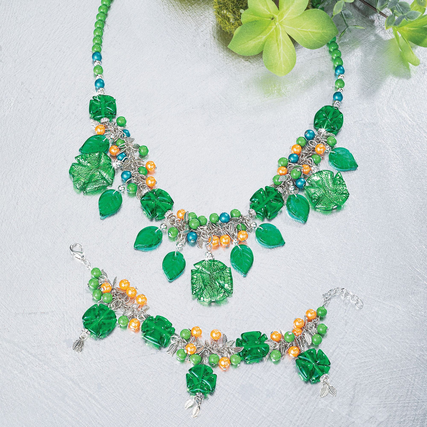 Murano Glass Clover Charm Necklace