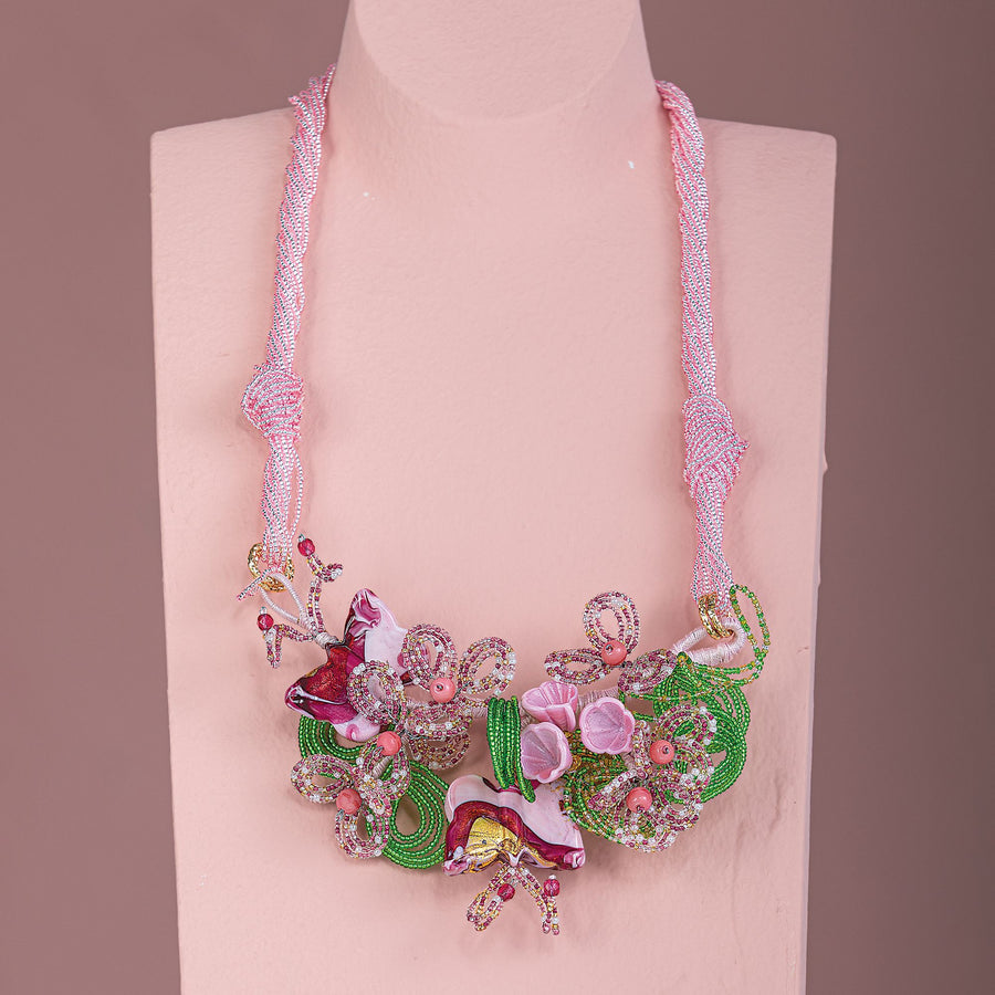 Butterfly Garden Murano Glass Necklace