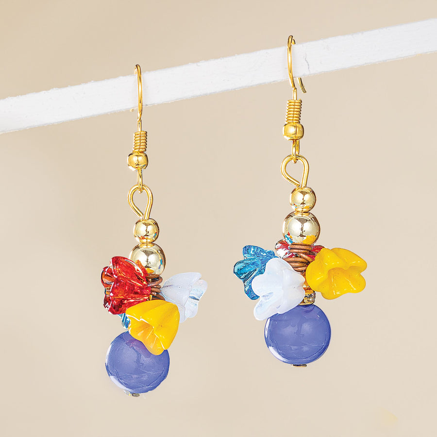 Beautiful Bouquets Murano Glass Dangle Earrings