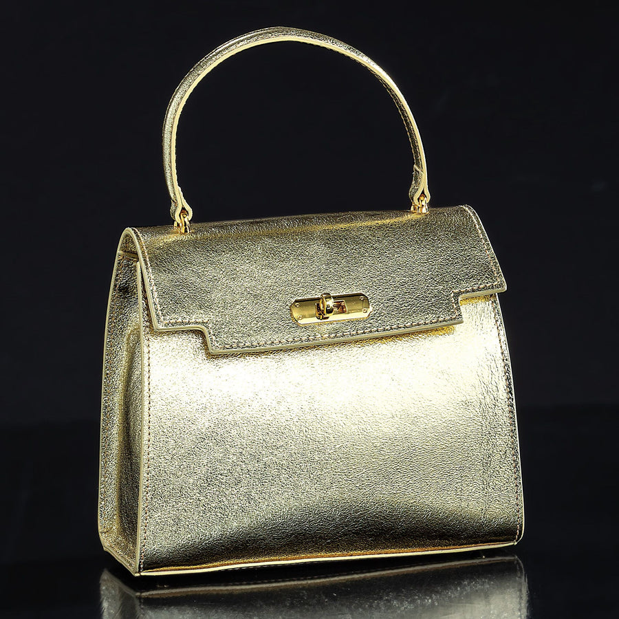 Gold Dusted Mini Leather Bag