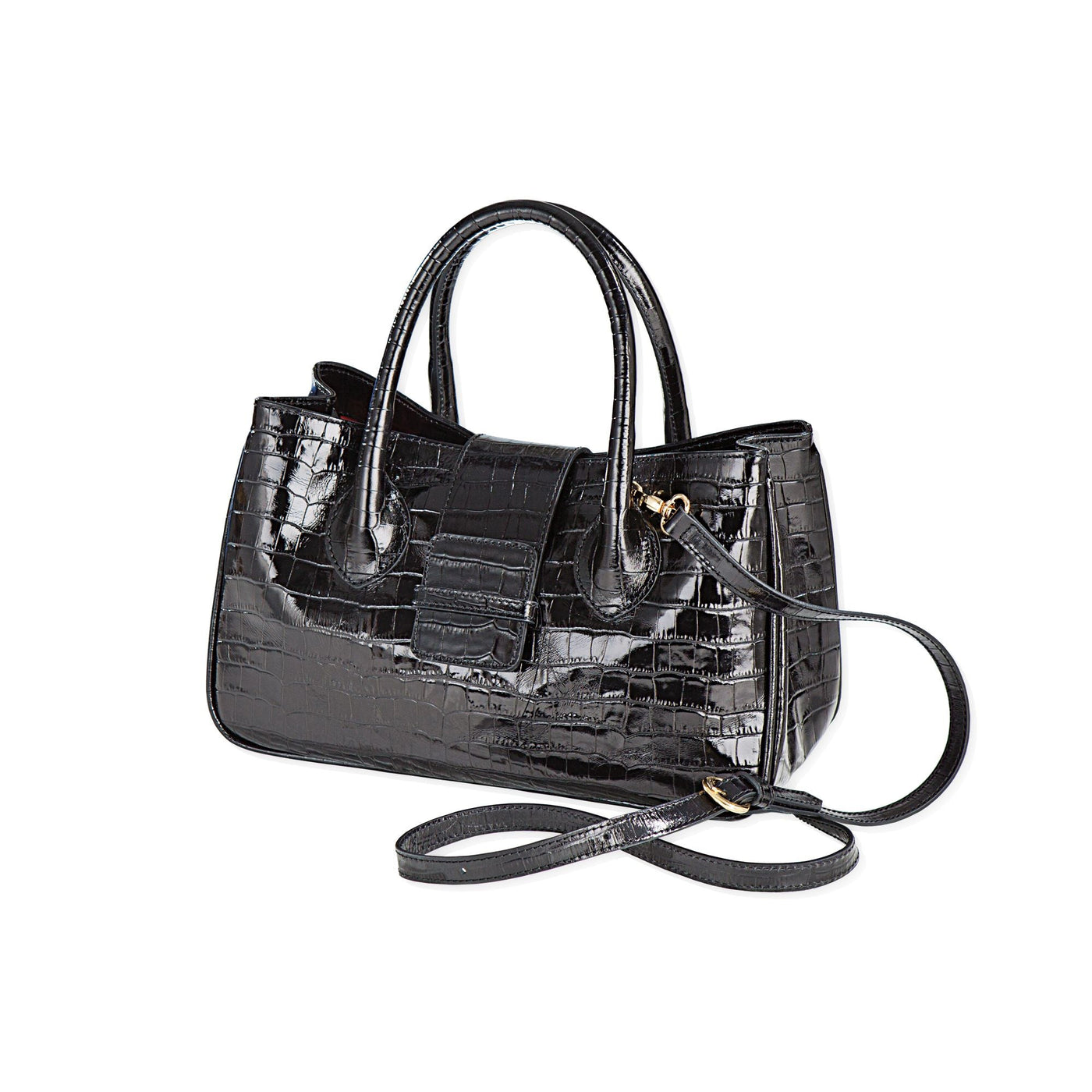 Florentine Leather Black Uffizi Satchel