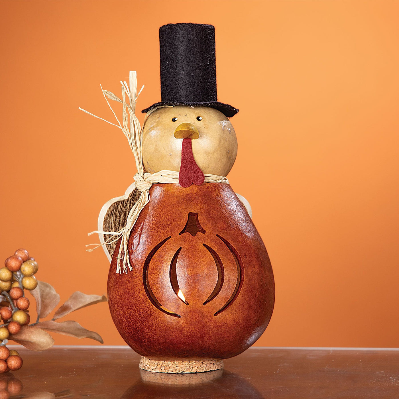 Thanksgiving Timmy Turkey Handcrafted Gourd