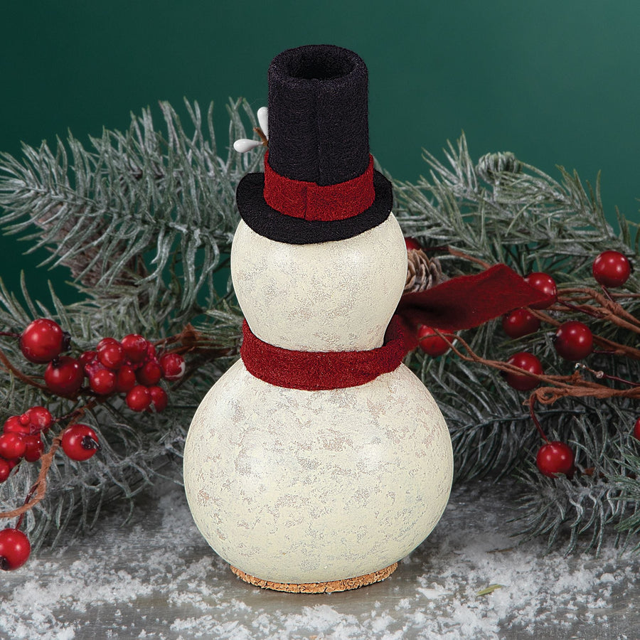 Smiling Snowman Flurry Handcrafted Gourd