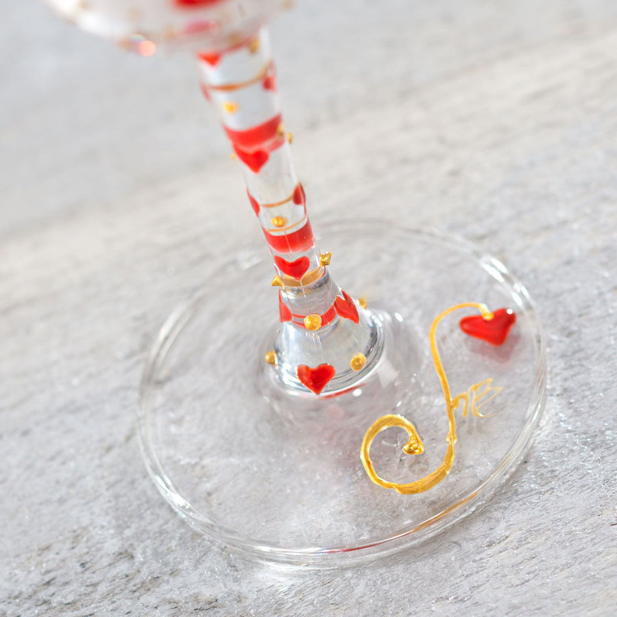 Hand-Painted ''Heart's Desire'' Champagne Glass