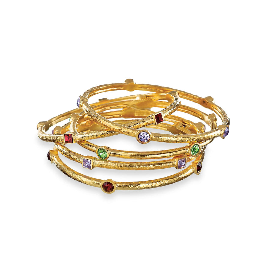 Crystal Accented Gold Bangles