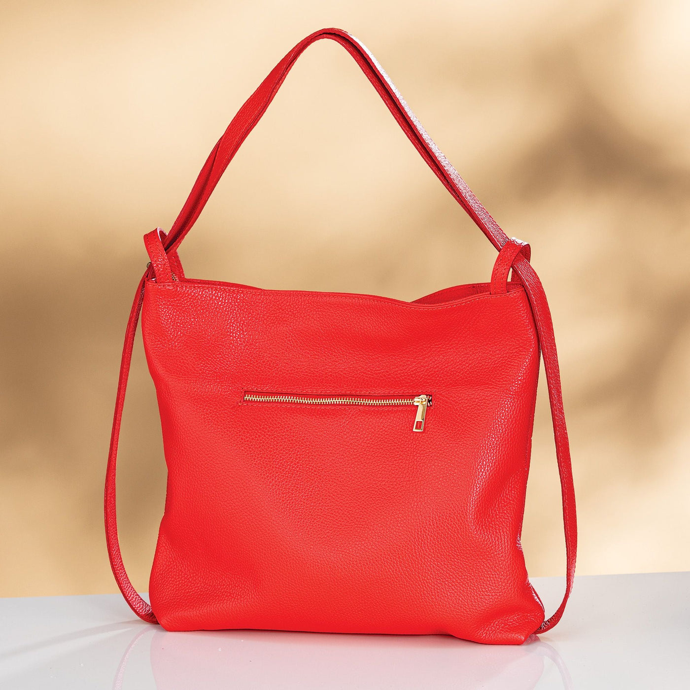 Mortella Red Italian Leather Handbag