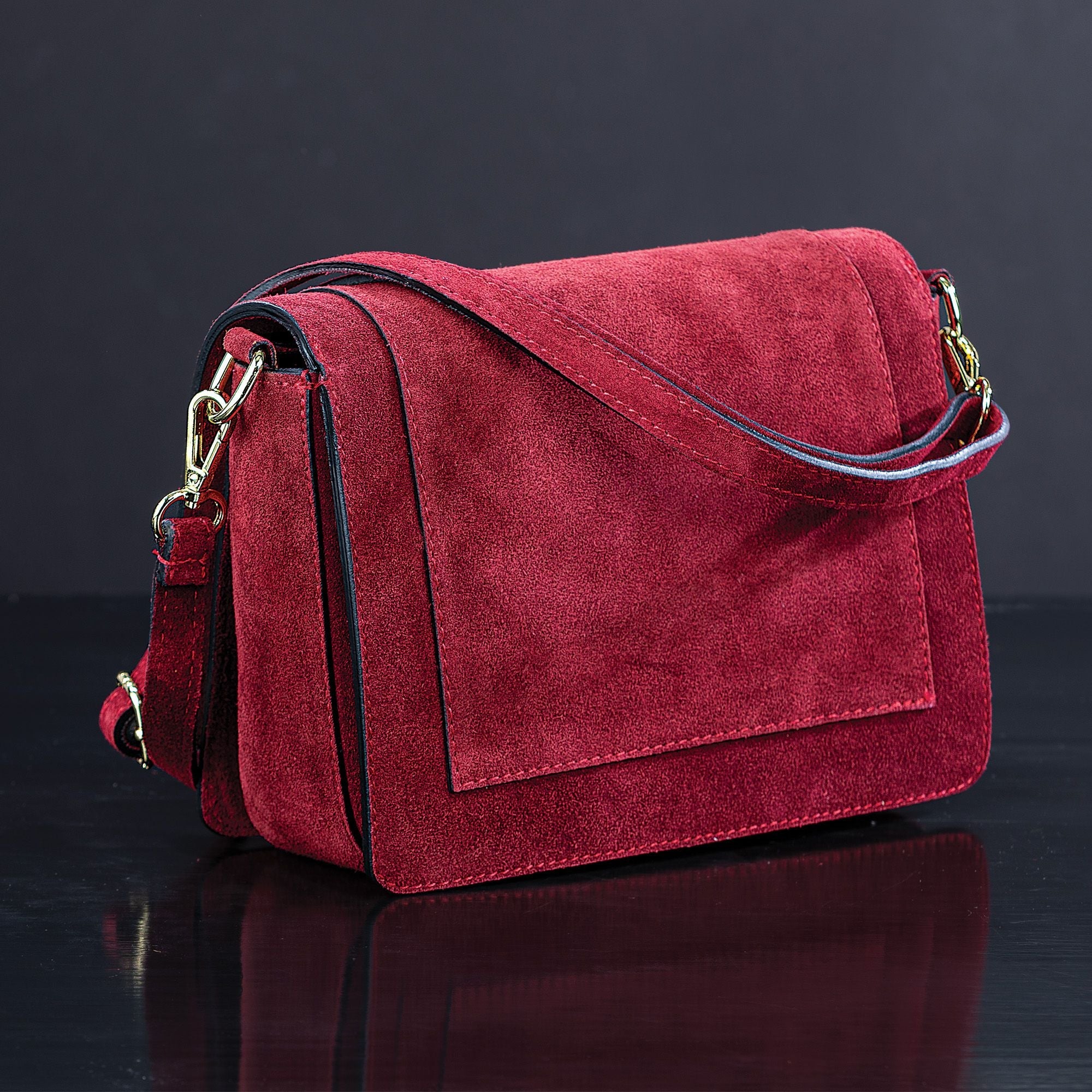 Allibelle leather and wool messenger outlets bag