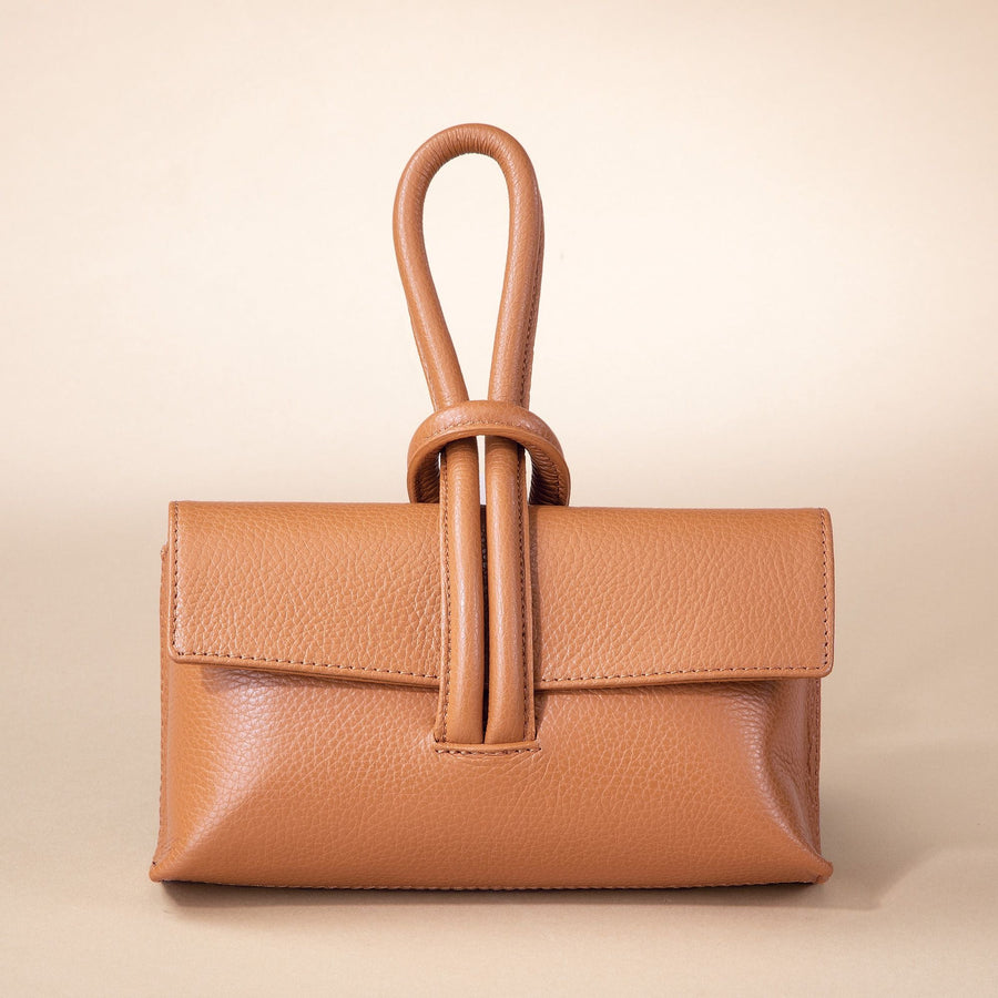 Puglia Camel Italian Leather Clutch