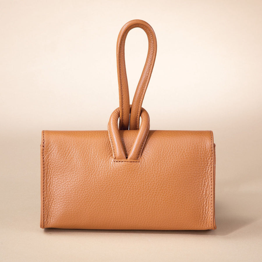 Puglia Camel Italian Leather Clutch