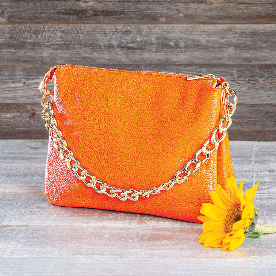 Italian Leather Aventine Orange Handbag