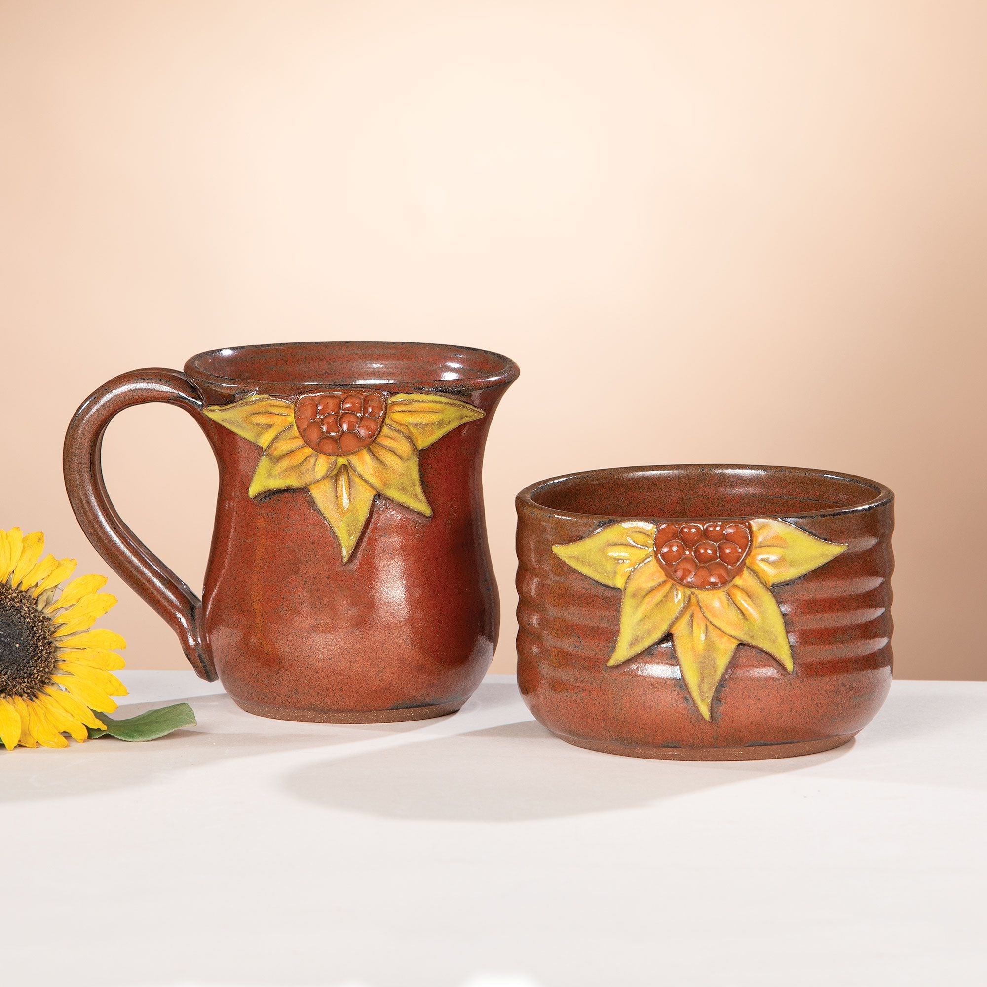 Sweet Sunflower Stoneware Bowl