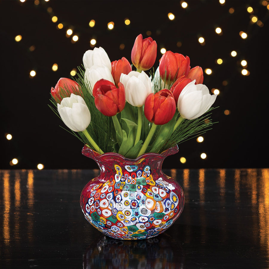 Lampworked Murano Glass Millefiori Vase