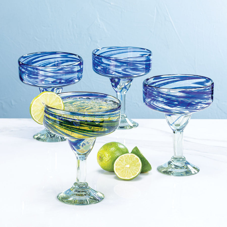 Cobalt Chic Margarita Glasses Set Of 4